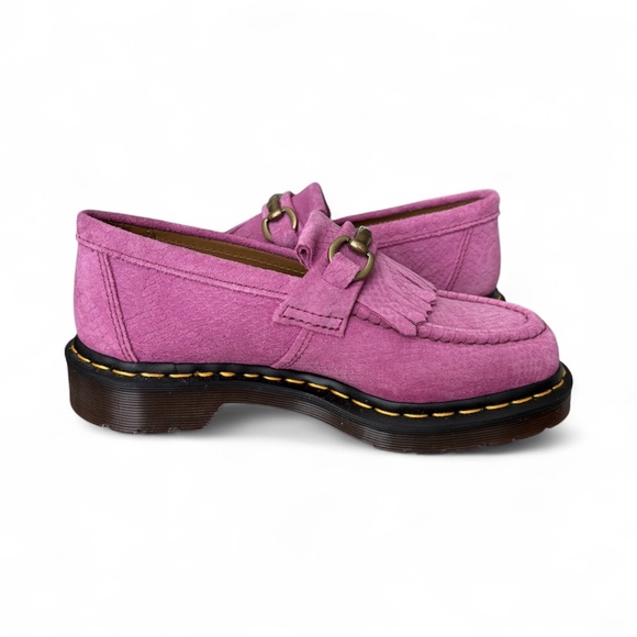 Dr. Martens Adrian Snaffle Thrift Pink Repello Calf Python Embossed Loafers Sz 7 - Picture 10 of 11